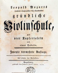 Titelseite der Violinschule von Leopold Mozart (1719-1787), Vater von Wolfgang Amadeus